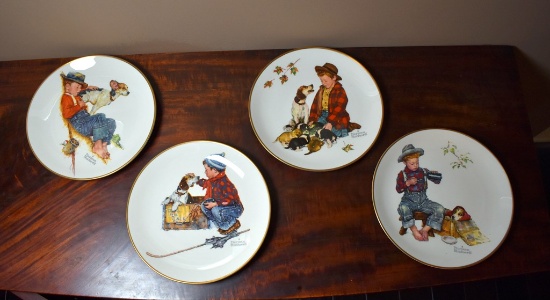 A Set of Gorham 1971 “Four Seasons” Norman Rockwell Collector Plates