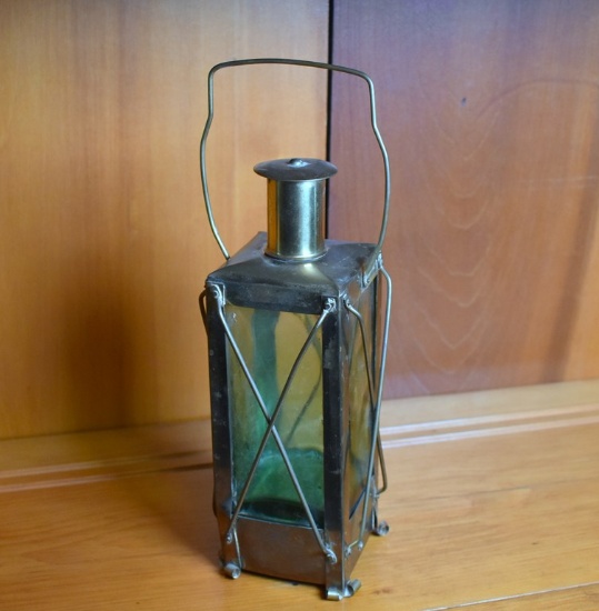 Vintage Brass Lamp Music Box, Made in Sweden, Plays “A Jolly Good Fellow”