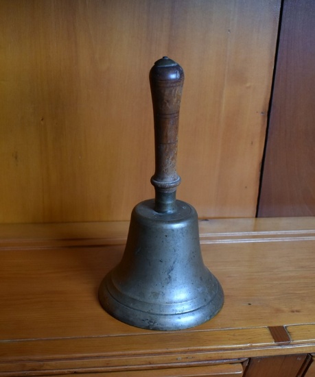 Old Schoolhouse Brass Bell with Wooden Handle