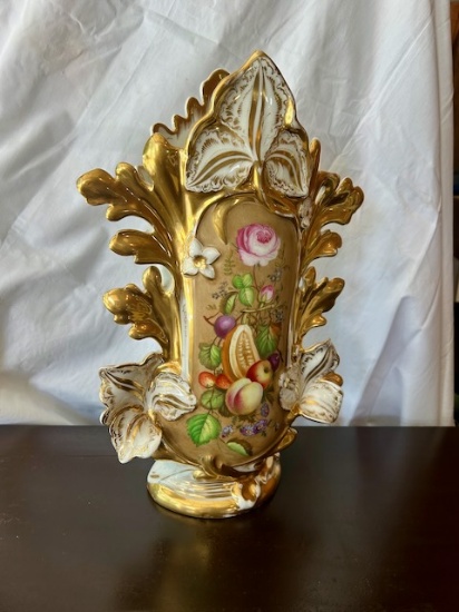 "Old Paris" hand painted floral vase