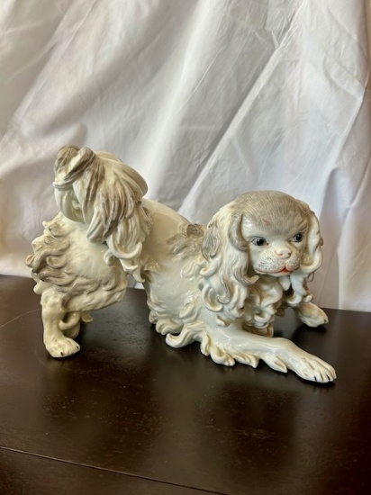 Dresden Chine Pekingese Porcelain Dog