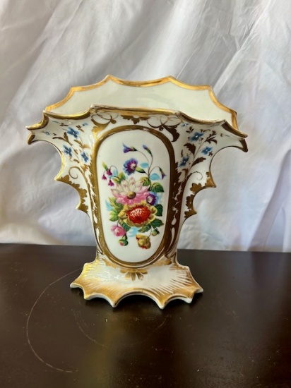 Porcelain Floral and Gold Vase