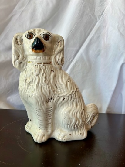 Staffordshire White Glazed Spaniel