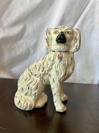 Staffordshire White Glazed Spaniel