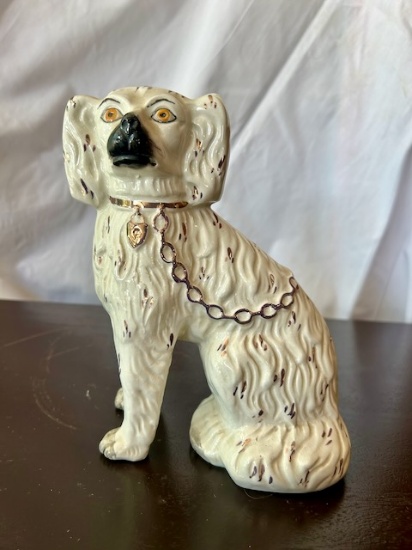 Staffordshire White Glazed Spaniel
