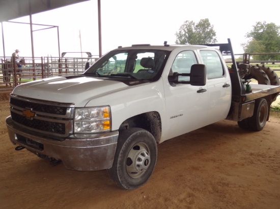 2013 Chevrolet 3500 HD Crew Cab, Flat Bed Dually Truck