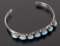 Signed Navajo Sterling Silver & Turquoise Bracelet