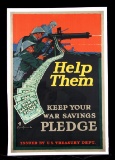 Original WWI War Savings Stamp Poster