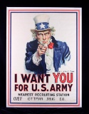 Original WWI 1917 Uncle Sam Recruiting Poster