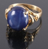 18K Gold Natural Star Sapphire Ring