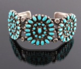 Navajo Sterling Petit Point Turquoise Bracelet