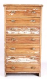 Primitive Painted Pine High Boy Dresser