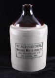 Original W. Schneider Stoneware Whiskey Crock Jug