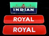 Indian & Royal Gas Station Pump Glass Inserts
