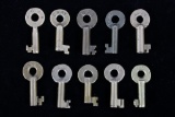 Early Marked Railroad Brass Switch Lock Keys