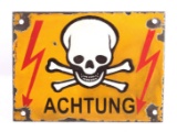 German Achtung Skull Crossed Bones Sign (Nazi)