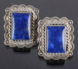 Secatero Navajo Sterling & Lapis Lazuli Earrings