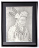 Native American Pencil-Sketch Portrait Print