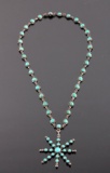 1920's Navajo Sterling Silver Turquoise Necklace