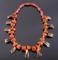 Navajo Buffalo Teeth and Coral Necklace