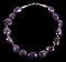 Necklace of Large Faceted Amethyst & Sterling