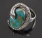 Navajo Silver & Cripple Creek Turquoise Snake Ring