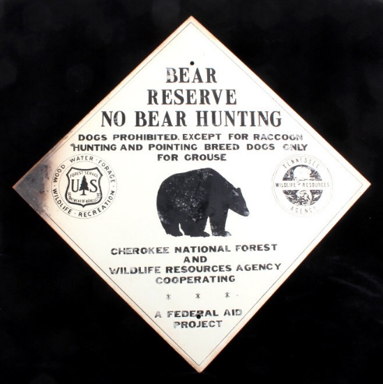 U.S. Forest Service Bear Reserve Sign Tennessee