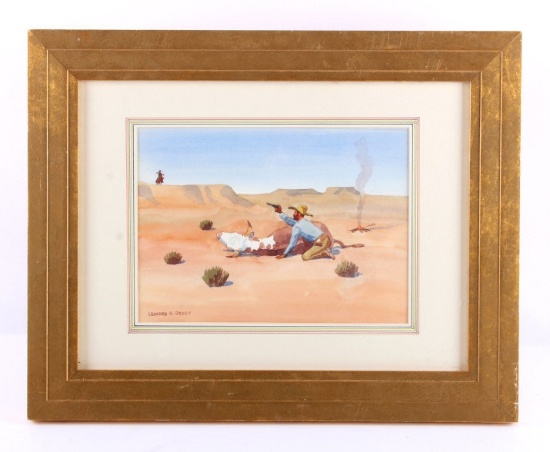 Original Leonard Reedy Framed Watercolor Painting