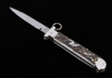 Campolin Ring Pull Stag Switchblade Knife