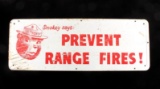 Original Smokey Bear Prevent Range Fires Sign