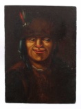Early Canadian Blackfeet Indian Portrait 19th C.