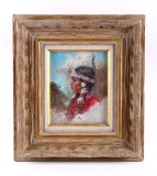 Original Crow Indian Dancer Framed Oil Painting