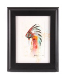 War Bonnet Acrylic Painting by Mike La Fleur