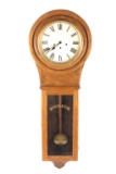 Early American Oak Regulator Wall Clock LARGE