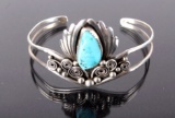 Navajo Sterling Turquoise Cuff Bracelet