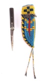 Cheyenne Fully Beaded Sheath & Trade Knife Modern