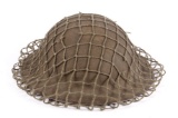 WW1 Era US Military Helmet w/ Camouflage Netting