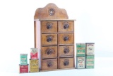 Early Wooden Kitchen Eight Drawer Spice Cabinet