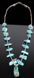 Navajo Turquoise Nugget & Silver Heishi Necklace