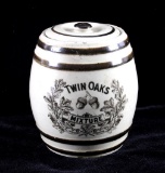 Twin Oaks Porcelain Tobacco Jar