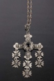 Spanish Inspired Iron Cross Pendant Necklace