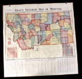 Cram's Superior Map of Montana c.1940 Bound