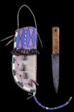 Lakota Sioux Beaded Sheath & 19th Century Knife