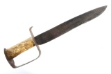 Large Civil War D-Guard Forged Iron Bowie Knife