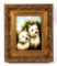 Gilded Framed Painted Portrait Of Two Westies