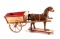 Antique 19th C. German Mohair Horse & Cart