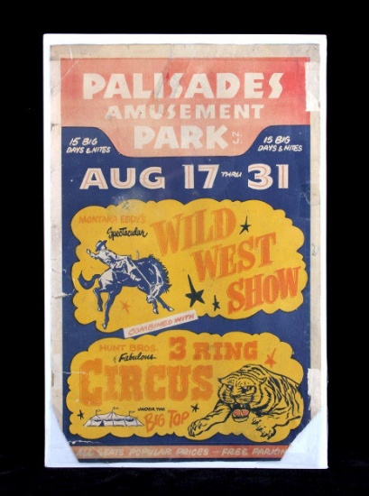 Original Palisades Amusement Park Poster 1940's