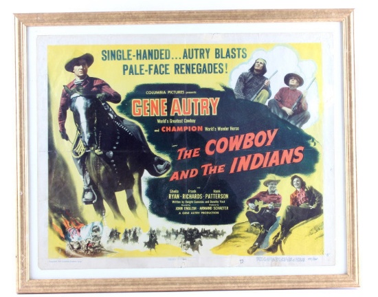 The Cowboy and the Indians Gene Autry Poster 1949