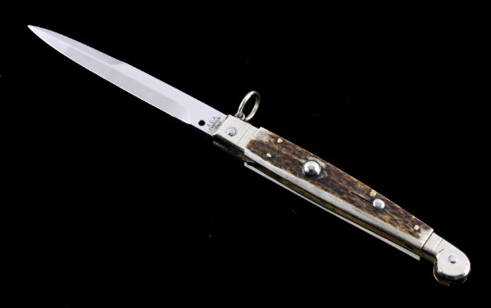 Campolin Italian Stag Horn Switchblade Knife