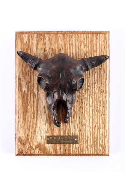 G.C. Wentworth Buffalo Skull Bronze Sculpture